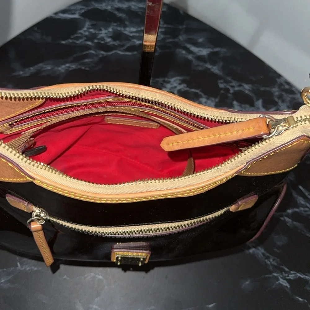 DOONEY & BOURKE Patent Small Hobo Black Shiny Patent Leather AUTHENTIC